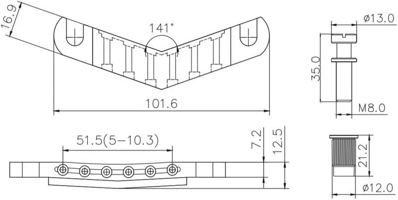 guyker Guitar Stop Bar Tailpiece with Anchors and Studs Replacement Part Compatible with Les Paul LP SG Style 6 String Electric Guitar - GK21, Black - Image 5